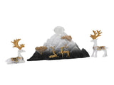 Resin Sitting Standing Deer Statues Reindeer Figurines Ornaments Mountain Rockery Sculpture for Home V1294-YM0901-3111250053611