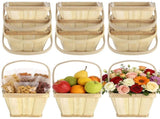 12PCS Mini Wooden Berry Baskets, 5.1 x 3.9 in Square Berry Picking Buckets with Handle, Hand-Woven V1192-AZ-W-18381