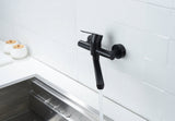 Bath faucet - Kitchen faucet - Washbasin faucet - Stainless steel - Black - 26*11 cm - Wall V1188-NK-BOL-377