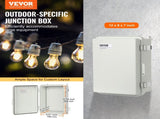 Outdoor Electrical Junction Box, 300 x 200 x 180 mm, ABS Plastic Electrical Enclosure Box with V952-SLJXHABS12X86XOWLV0