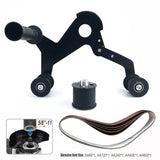 Angle Grinder Belt Sander Attachment Metal Bracket with Three Roller Support for Pipe Tube 360 V1341-ZY-9TSSYUPP-ROUNDTUBESANDERM10