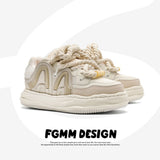 Amber Sneakers Vintage Unisex Shoes Couple Sneakers Classic Court Shoes - Beige - Size 8 V1102-M-SHOE-43521-BEIG-8AU8EU41