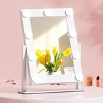 Embellir Makeup Mirror 30x38cm Hollywood Vanity with LED Light Rotation Tabletop MM-STAND-FRAME-WH