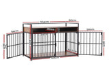 i.Pet 2-in-1 Wooden Dog Crate 104cm Pet Cage Furniture End Table Storage Black PET-DOGCAGE-DR-104-BK