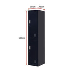 2-Door Vertical Locker for Office Gym Shed School Home Storage V63-832451