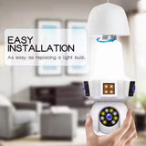 Dual Lens Smart Home Wireless Wifi E27s Mini Cctv IR Night Vision Network Security IP V1370-AZ4-18783