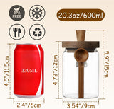 600ml Storage Container with Wooden Lid and Spoon Airtight Moisture-Proof Food Keeper for V1258-DP02-BOL-471