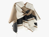European and American minimalist cross-tie plaid cape cloak, acrylic warm versatile autumn winter V1232-ZSPJ004
