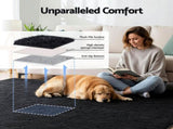 Artiss Floor Rug 200x290cm Plush Area Shaggy Rug Living Room Bedroom Carpet Black FLR-FLU01-200X290-BK