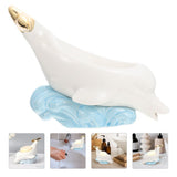 Ceramic Dolphin Soap Box and Soap Holder for Storage Rack for Shower and Sink Use V1369-AZ3-W-18305