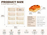 8-Cavity Mini Loaf Pan, Non-Stick Silicone Bread Mold with Sturdy Stainless Steel Frame Perfect V1341-ZY-2HL7SVVS-2PCS