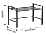 Metal Shelf For Microwave Oven 2 Level Kitchen Storage Rack With 4 Hooks-Black V1161-960109