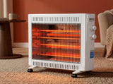 Devanti 2200W Infrared Radiant Heater Portable Electric Space Heating White IH-B21-WH
