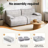 Artiss 2 Seater Sofa Modular Sectional Sofas Couch Bed No Assembly Living Room Grey SB-COMP-FAB-GY-AB
