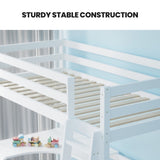 KINGSTON SLUMBER Wooden Kids Single Loft Bed Frame with Desk - White V219-BEDSBBKSL2WA