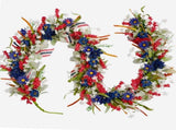 4th of July Red White Blues Lamb Ear Leaves Garland for Doors, 5.9ft Patriotic Artificial V1258-DP02-C-2721