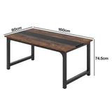 Levede Dining Table 4-6 Seater Industrial Rectangular 160cm Kitchen Restaurant CH1179-WA-AU