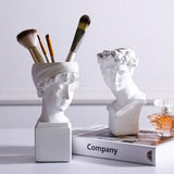 1Pc Durable White Resin Craft Flowerpot for Stylish Home Decor V1192-AZ-W-30348