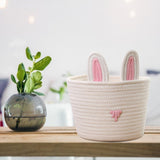 Cute Rabbit Basket Easter Bunny Ear Storage Bag Portable Candy Bag for Storing Cosmetics and Snacks V1294-YM0523-10335584