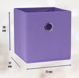 SORTI 27x28x27 CM Light Purple 8-Pack Foldable Storage Cubes - Fabric Bookcase Organizers for Toys V510-SML_LIGHTPURPLE_8X