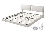Levede Floating Bed Frame With RGB LED Light Headboard Base Platform King BF1059-K-BG-AU