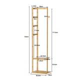 Versatile Strong Bamboo Clothes Hanger Rod Stand Scarf Hat Holder Storage Shelf V767-JJ-ZY212-V1
