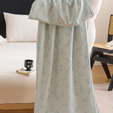 Blue Bamboo Fibre Summer Blanket - Vine Pattern Cooling Throw Blanket 200230cm Lightweight V888-ELOSUNG54969-4
