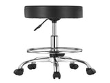 Round Rolling Stool, Leather Rolling Stool with Footrest, 360&deg Swivel Drafting Stool with Thickened V952-YDHSJSYXWKBYJZQ2WV0