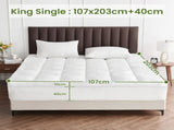 1500GSM Bamboo Mattress Topper Extra Thick 10CM Bed Topper King Single 107 x 203 40 cm V201-W13484772