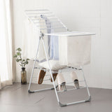 Floor-Standing Folding Wing-Shaped Drying Rack-White V1161-106863