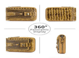 Men'S Wallet Genuine Leather Wallet Alligator-Embossed Wallet Horizontal Wallet - Coffee color V1347-918-64784-COF-M