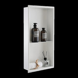 641 x 336 x 101mm Shower Niche Double Shelf Organizer No Tile Needed in White V63-900761