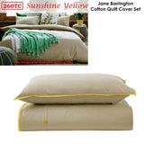 Jane Barrington Cotton Quilt Cover Set Taupe/Sunshine Yellow Queen V442-IDC-QUILTCS-260TCCOTTON-YELLOW-QS
