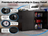Giantz Steel Tool Cabinet Wall Mount Adjustable Shelf Garage Storage Lockable Black TC-STA-2D-BK