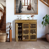 XXL 4-Tier Bamboo Shoe Rack Cabinet with Doors, Drawers V178-66783