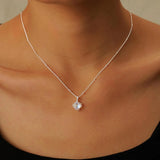 925 Sterling Silver Dainty Moonstone Chokers for Women Cute Blue Crystal Chain Pendant V1188-CYX-J02-1989