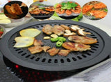 Non-Stick Round BBQ Grill Pan with Holder, 1 Piece Barbecue Plate for Kitchen Textile, for V1370-AZ4-17160