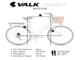 Valk Laneway 5 Vintage Electric Bike, Torque Sensor equipped eBike, Medium, White V219-BIKEVBVA1WTA