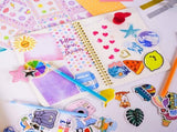 DIY Journal Set for Girls Scrapbook Kit Creative Diary Craft Gift Set with Stickers Pens Washi Tape V888-ELOSUNG54112