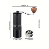 1-Pack, Manual Coffee Grinder, Hand Coffee Grinder with Built-in Digital Adjustable Setting, Black, V1232-SYKFQ001