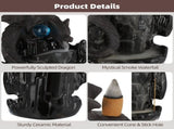 Ceramic Dragon Backflow Incense Burner, Waterfall Incense, Fantasy Dragon Castle Aromatherapy V1369-AZ3-W-08802