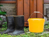 Set of 2 Small Plastic Buckets with Lids, Durable Storage Containers for Household Cleaning and V1369-AZ3-W-09045