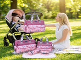 Newborn Diaper Bag Set with Changing Pad 4-Piece Baby Organizer, Large Capacity Mom Backpack, V1107-CS-MMBSJTH