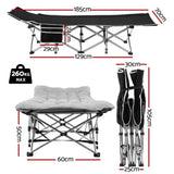 Artiss Folding Bed With Mattress Heavy Duty Grey 185CM FOLD-71-MAT-GY