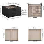 SONGMICS Jewelry Box 3-Layer with 2 Drawers Graphite Black V227-8498402101330