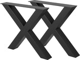 Set of 2 Steel Table Legs, 72cm Height 79cm Wide Dining Table Legs, Heavy Duty 7.9cm Square Box V952-ZT720X790MM000001V0