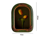French Vintage Picture Frame Carving Flower Elegant Victorian Resin High Clarity Glass Wall Hanging V1263-JX-2599