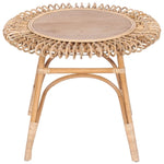 Holly 65cm Round Side Table Mango Wood Top Rattan Frame - Natural V315-VOD-KEND-01