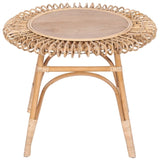 Holly 65cm Round Side Table Mango Wood Top Rattan Frame - Natural V315-VOD-KEND-01