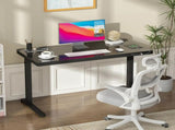 Electric Standing Desk with Drawer, One-Piece Glass Desktop, Black, 120x60cm V178-59303
